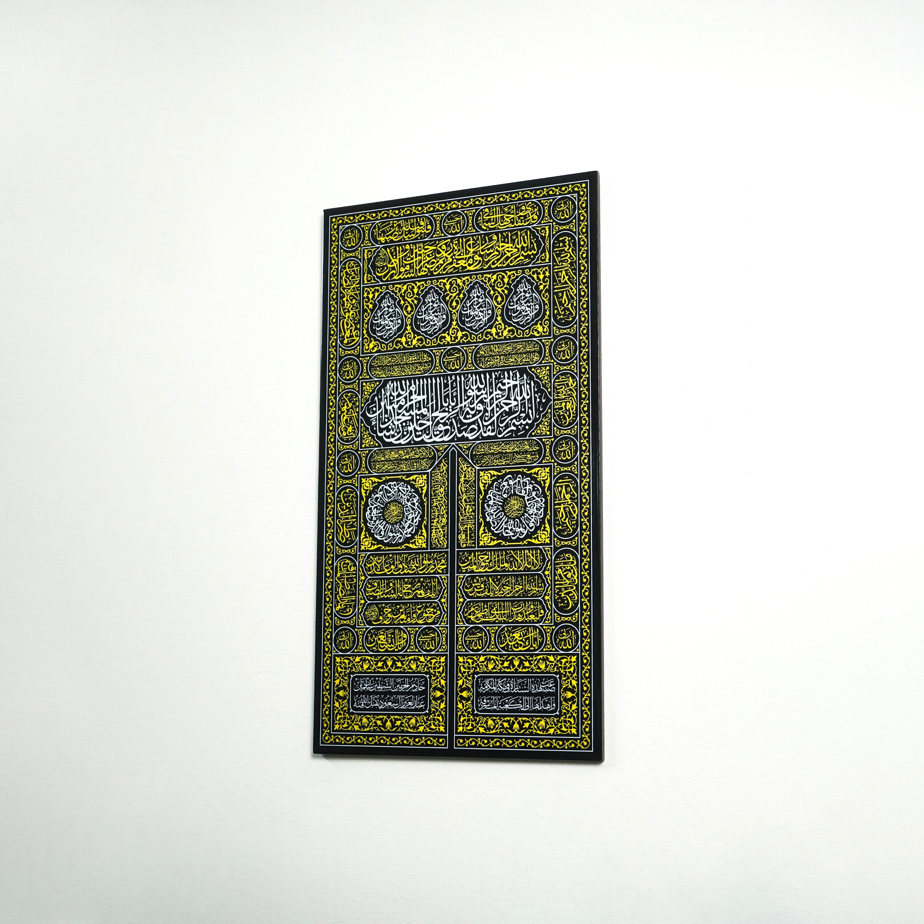 Kiswa of Kaaba Gate UV Printed Islamic Wooden Decor Kaaba Door