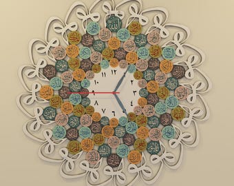 Metall Islamische Wanduhr 99 Namen Allahs mit Huwa Islamische Wand Kunst Arabische Kalligraphie Muslimischen Wohnkultur Ramadan Dekoration Eid Geschenk