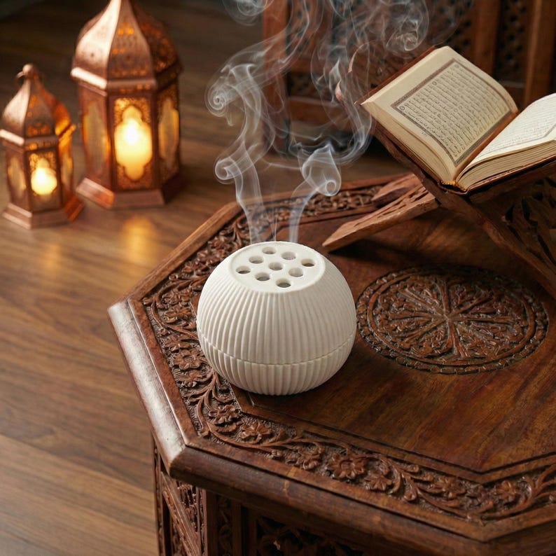 Stone Incense Burner Holder Ramadan Decoration Handmade Mabkhara Islamic Home Decor Eid Gifts image 1