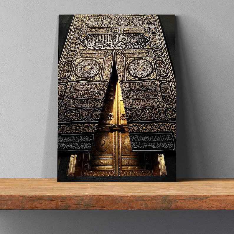 Kaaba Gate Canvas Print Islamic Wall Art Islamic Home Decor Etsy
