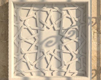 Plateau islamique en pierre, motif Alhambra Mexuar, bijoux et plateau à bibelots, décoration du ramadan, cadeau de l'Aïd