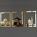 Set of Masjid Al Aqsa, Masjid Al-Haram & Masjid An-Nabawi Islamic Wall Art | Wooden Acrylic Kaaba Wall Decor Ramadan Decoration Muslim Gift 
