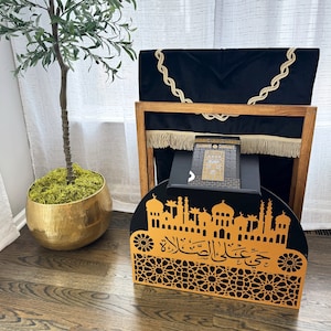 Prayer Rug Stand Quran Holder Islamic Home Decoration Prayer Mat Storage Prayer Room Organizer Eid Mubarak Muslim Gift