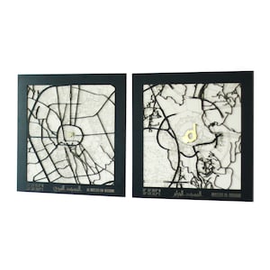 Masjid Al-Haram & Masjid An-Nabawi Map Islamic Wall Art, Kaaba Wall Art, Kabe, Islamic Gifts, Ramadan Decor, Ramadan Decoration, Eid