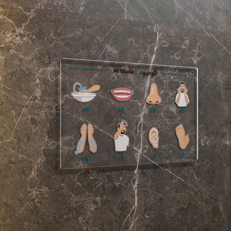 Wudu Ritual Revit Wudu Step by Step Islamic Wudu Guide Bathroom Wall Decor Islamic ...