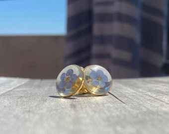 Forget me not gold color studs summer gift for her