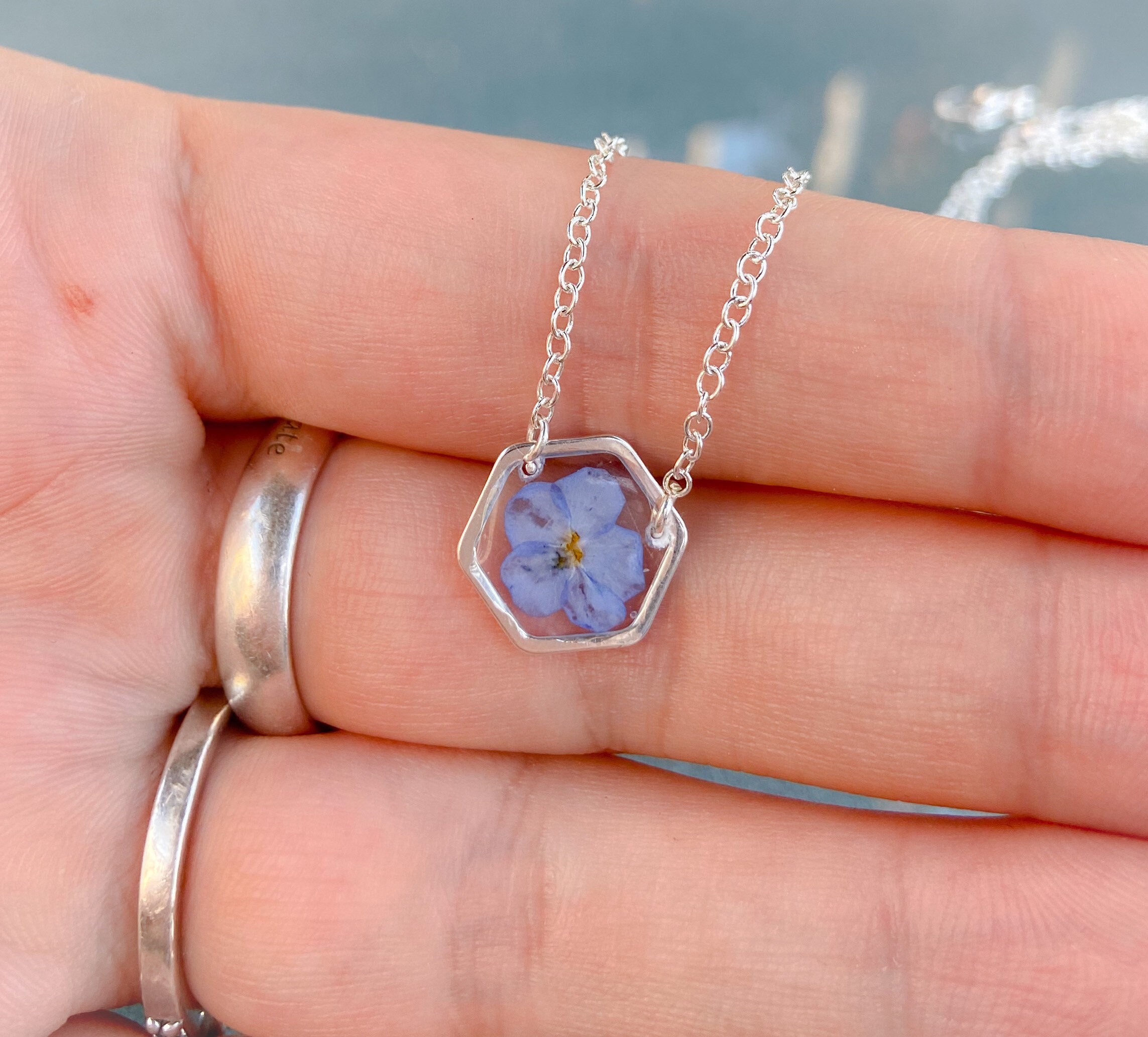 me not necklace silver plated necklace perfect gift for Etsy