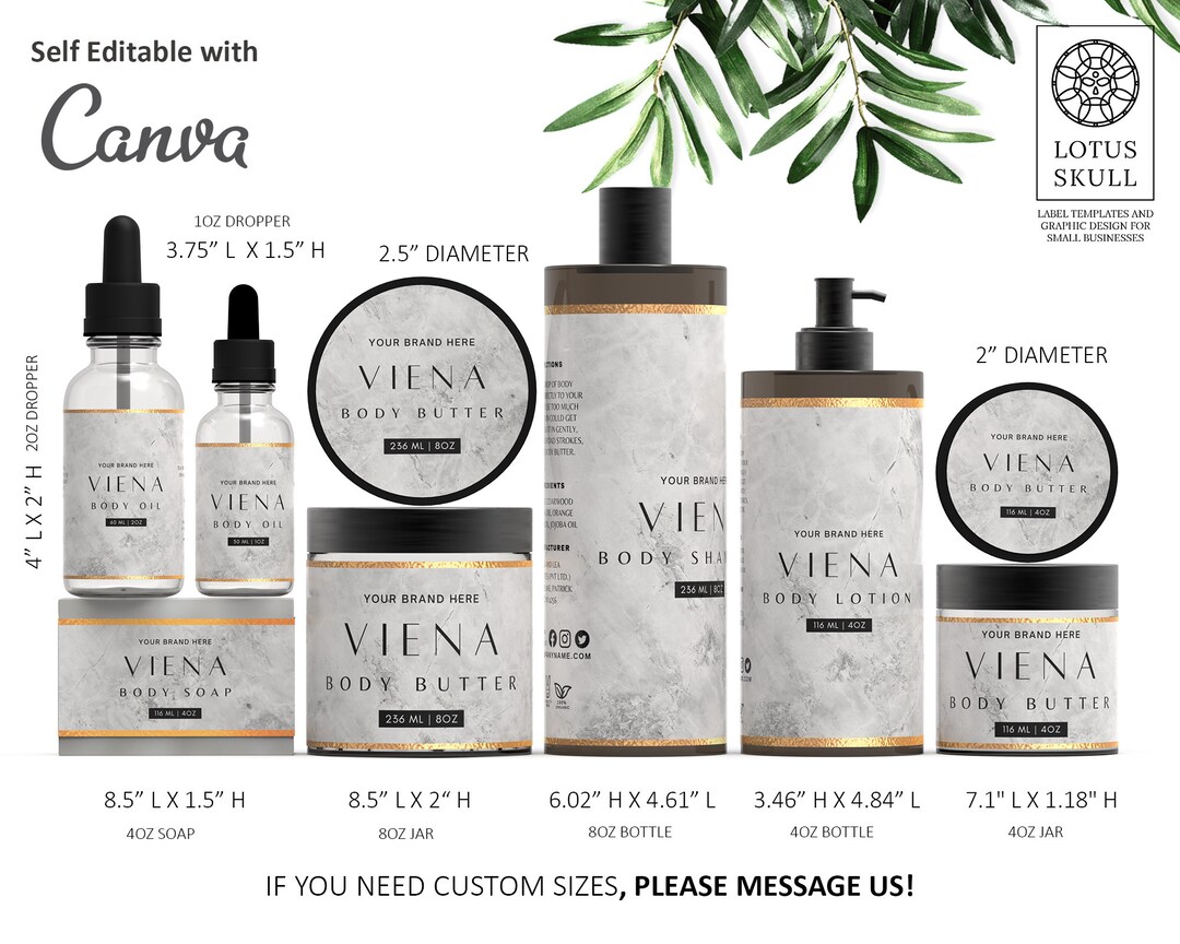 Luxury Stone Texture Canva Label Templates - Skincare,body