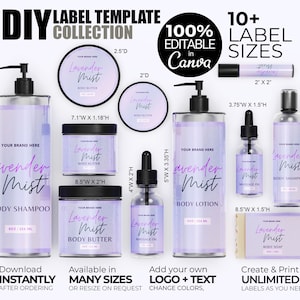 Editable Premium Lavender Purple Label Template for Body Butter, Scrubs ...