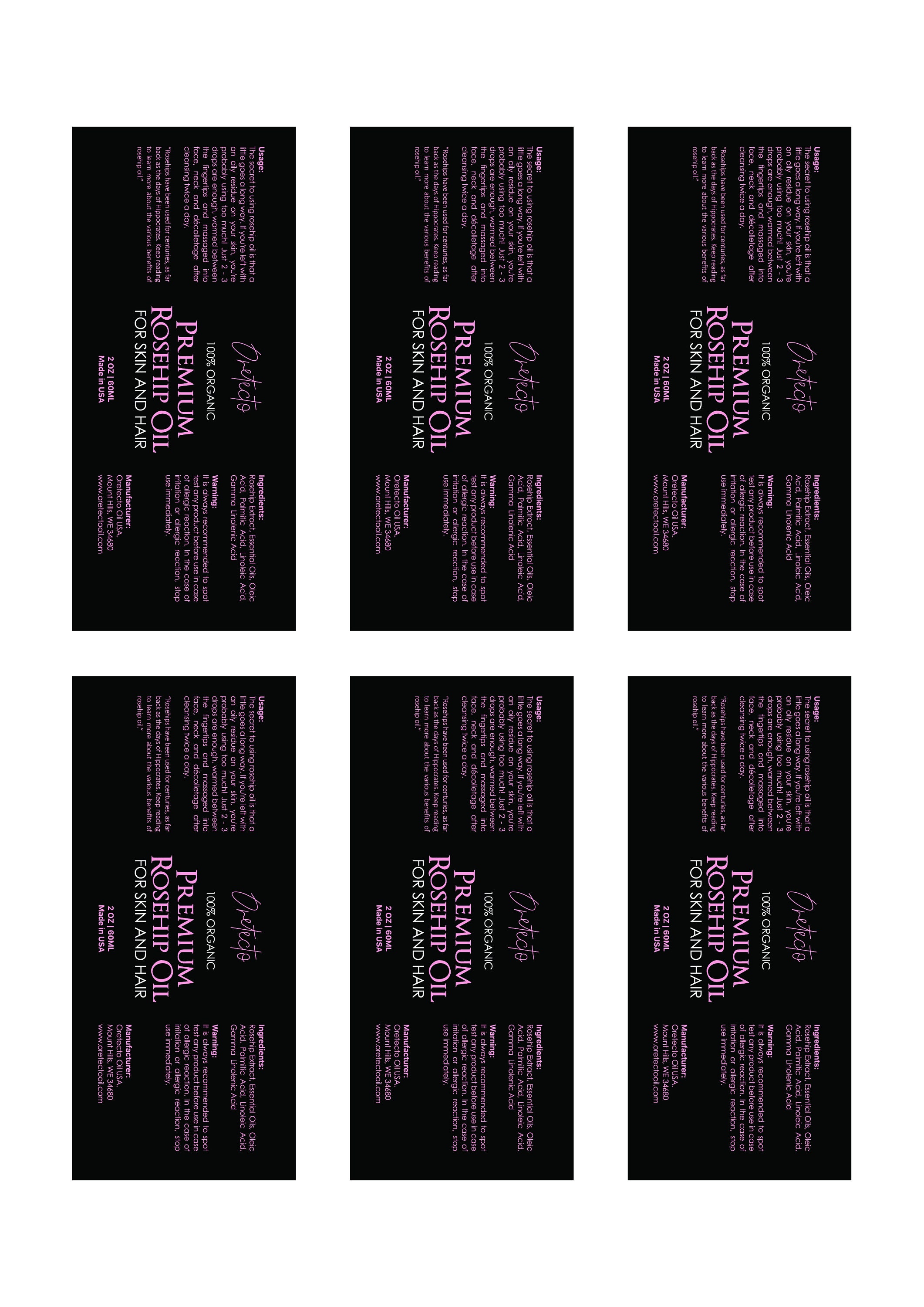 Premium Dropper Bottle Label Template Pink and Black Dropper | Etsy