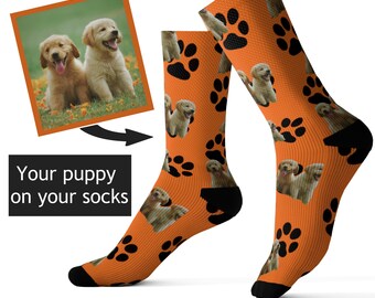 Puppy Dog socks, Custom Pet Socks, Picture Socks, Picture on Socks Gift, Funny Gift, Photo Socks, Personalized Socks, Your dog on your socks