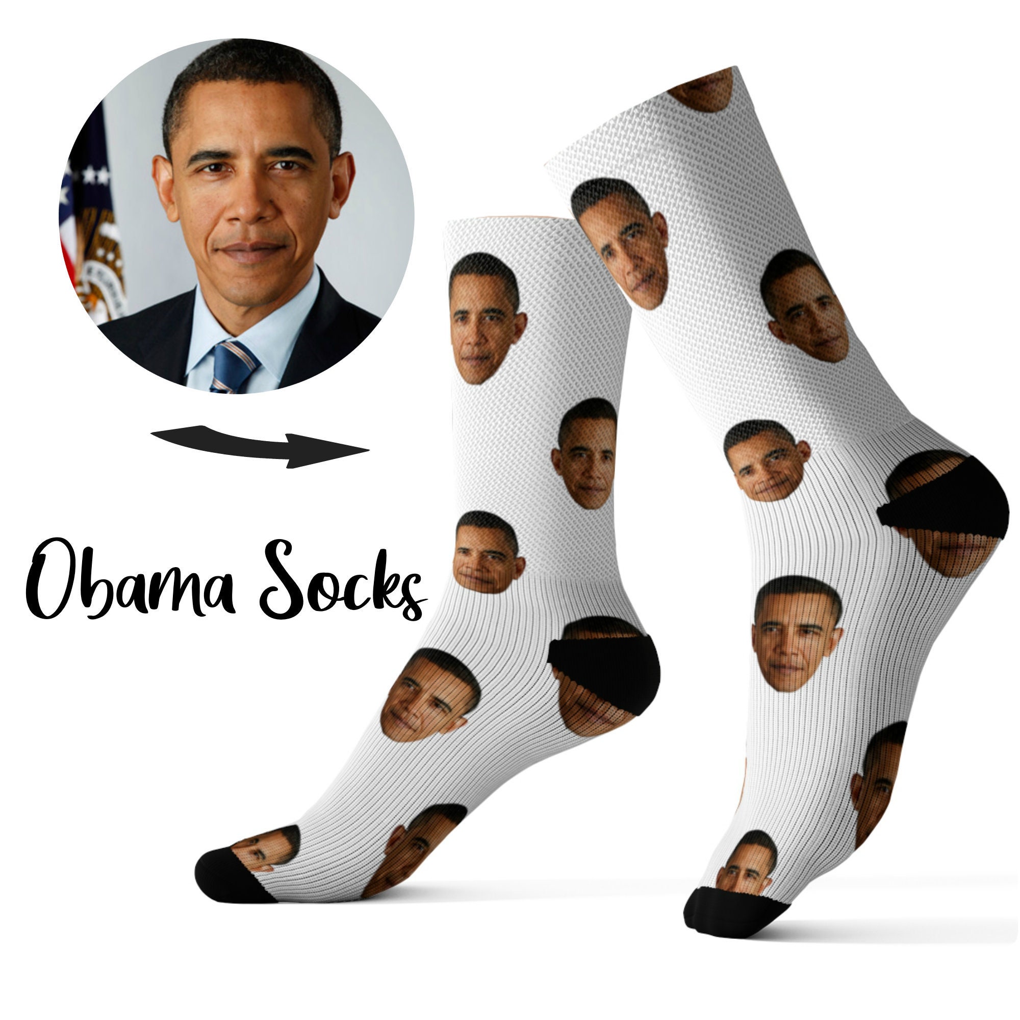 Obama Socks Funny Socks Funny Gift President Barack Obama Etsy