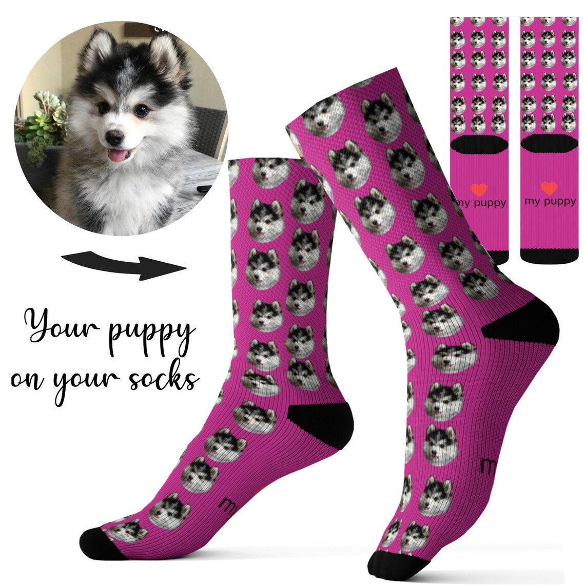 Calcetines custom Puppy Dog calcetines lindos de mascotas | Etsy