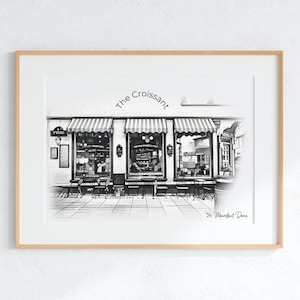 Huistekening Huisportret, Tekening Schets van jouw huis of bedrijf, Kado van makelaar, cadeau nieuw huis verhuizing, Winkel eigenaar cadeau