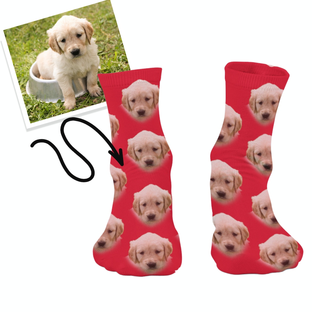 Custom Dog Socks, Personalized Pet Photo Socks, Customized Cute Dog