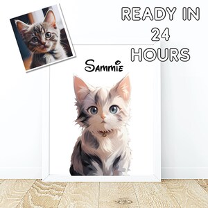 Custom Cartoon Cat Portrait, Dog Cartoon, Digital Art Cartoon Pet Portrait, Pet drawing, Cat Cartoon, Dog Cartoon, Pet Portrait, Cartoon Pet