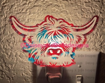 highland cow night light with  free shipping