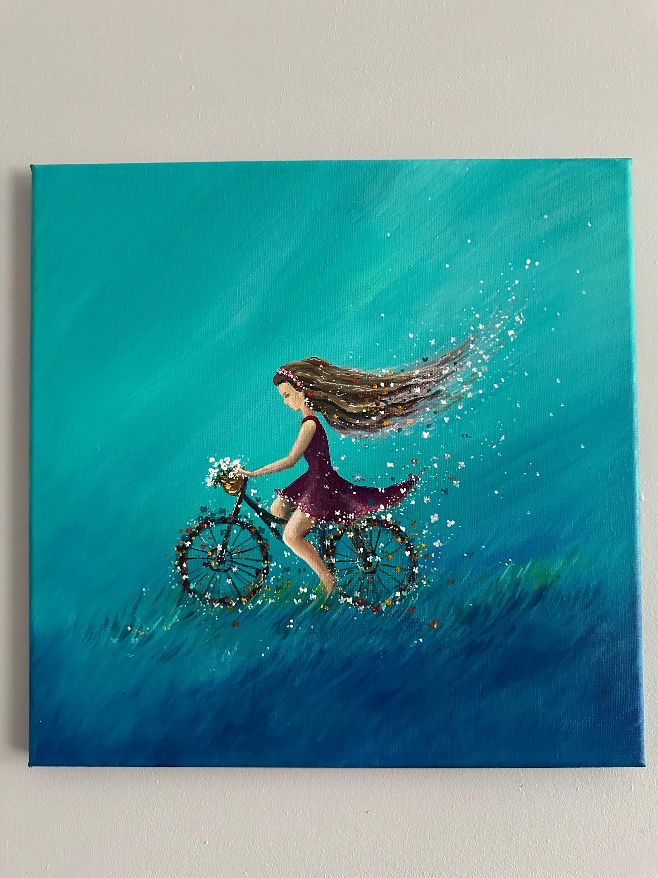 EVA Canvas Art アスカ(The bicycle） An Asuka Wallpaper that I made