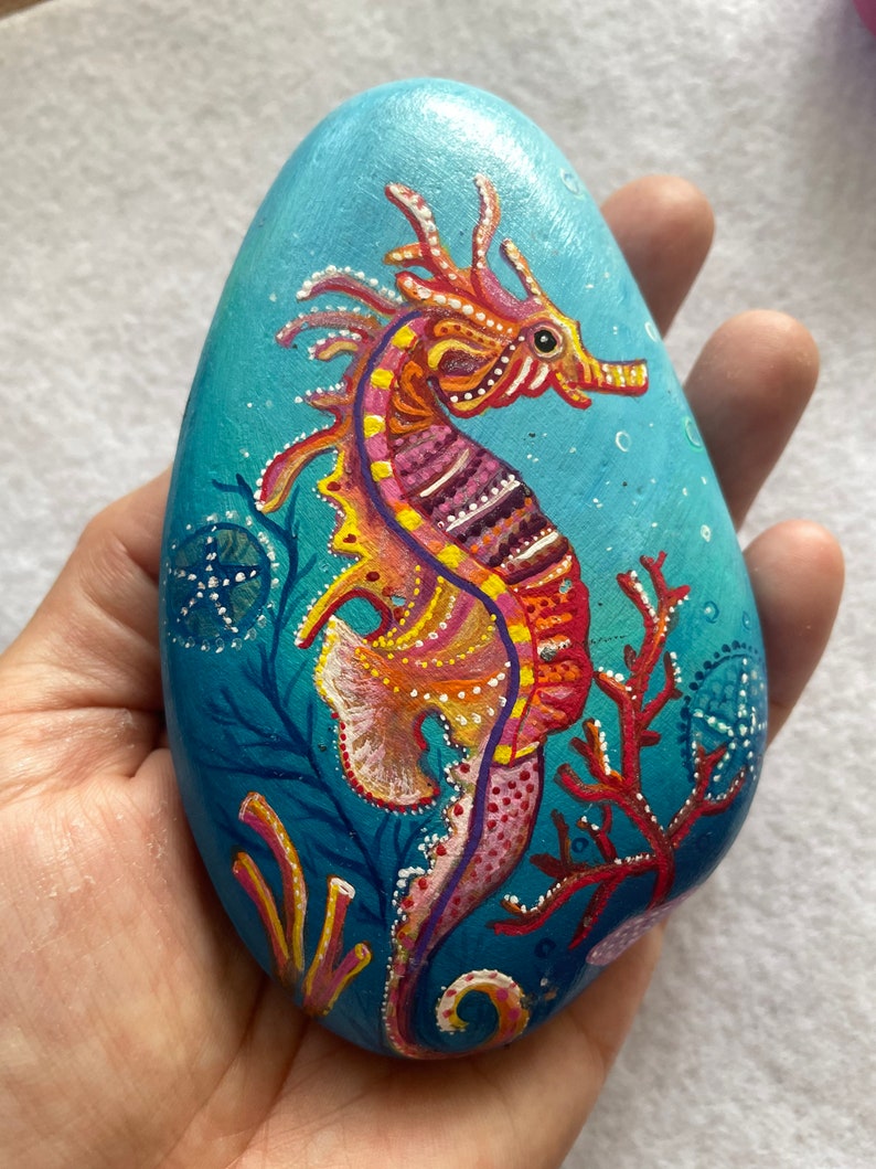 Painted Rocks, Lake Ontario Original Unique Painted Rocks,decorative