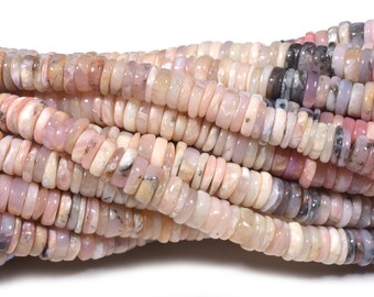 Bracelet 8 inch Long AAA Quality Pink opal Opal Heishi Spinel Tyre Beads Wheel Shape 4-5MM Pink Opal smooth loose gemstone