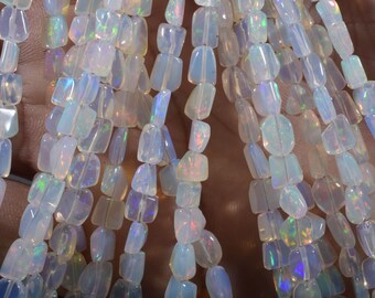 Jewelry Opal 4X5 To 5X7 mm Smooth Polish Tumble Opal Strand Opal Nuggets,Opal Beads Rare Natural Ethiopian Opal Tumble 16 Inch Size W31