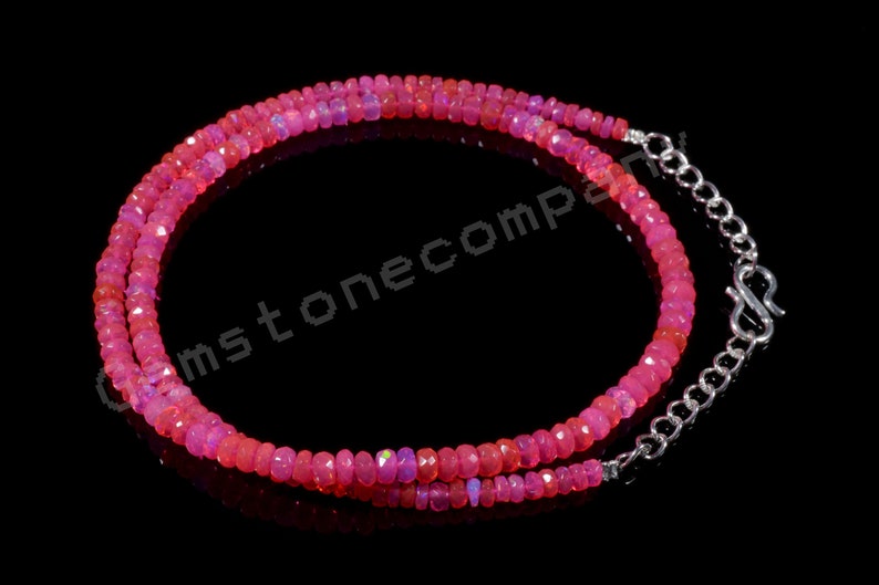 GC#2010 39 Cts Wholesale Color Opal Beads Natural Ethiopian Pink Opal Faceted Rondelle Beads 16 Inches Strand 3.5-5 MM