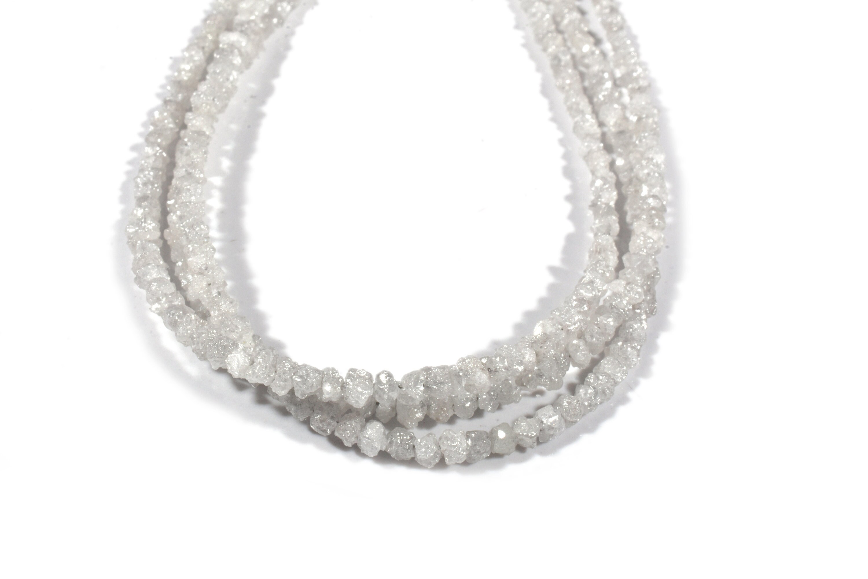 White Diamond Raw Uncut Beads White Raw Diamond Necklace Etsy