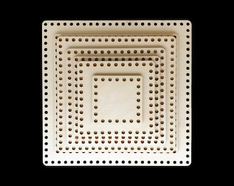 Base quadrada de cesta de crochê de madeira: fundo de compensado de bétula de 7 mm