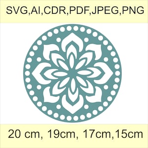 Crochet Basket Base SVG: Mandala Wood or Plexiglass Cutout (Digital Download)