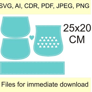 Digital vector files for crochet handbag base – SVG, DXF, AI, jpeg for small business use