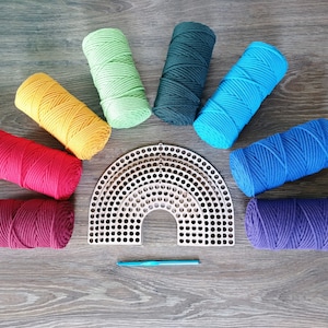 Plywood rainbow for crochet wall decor 6 sizes