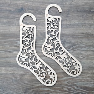 Coppia di fermacalzini in legno, regalo per maglieria, calzino per attrezzi da maglia personalizzato, strumento per il blocco dei calzini, regalo per magliaia
