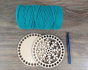 Kit de base para cesta de crochê faça você mesmo: fundos redondos de madeira para artesanato