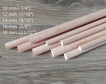 5 houten deuvels voor macramé aan de muur (1/4"-23/32")