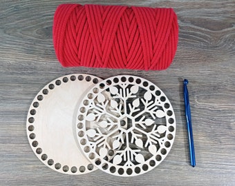 Kit de base para cesta de crochê faça você mesmo: fundos redondos de madeira para artesanato