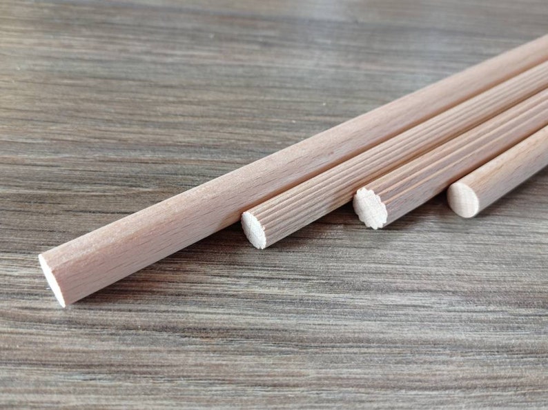 5 pieces Wooden Dowels for Macrame Wall Hanging 1/4 7/16 9/16 5/8 23/32 image 4