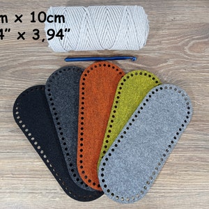 Bag base for t shirt yarn crochet, hole 5mm, felt crochet base for bag, or basket , for Craft DIY, felt base, Crochet bag base, bag base image 1