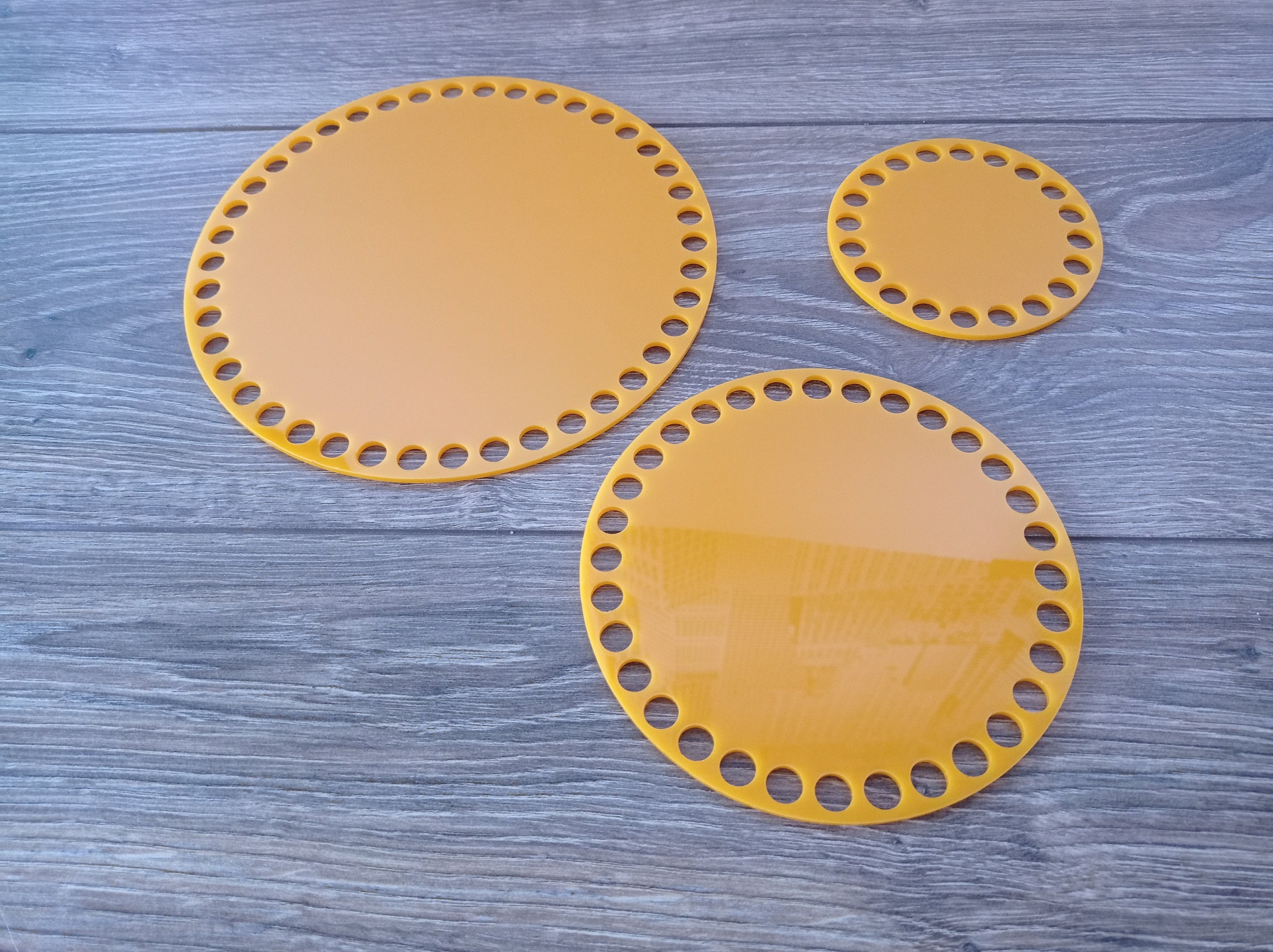 4 Fondi Per Cestini All'Uncinetto In Acrilico Trasparente - Diametro 18 Cm, Spessore 2 Mm - Base Per Borse E Cestini Fai Da Te