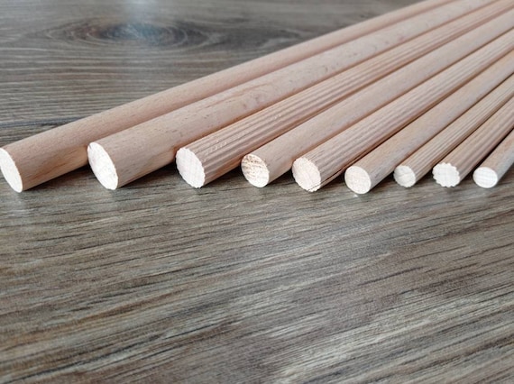 1/2 Inch Diameter by 36 Inch Length Natural Wood Dowels, NO BARCODE  STICKERS on Dowels