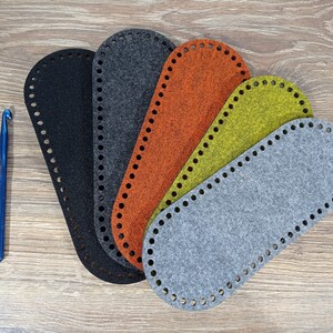 Bag base for t shirt yarn crochet, hole 5mm, felt crochet base for bag, or basket , for Craft DIY, felt base, Crochet bag base, bag base image 2