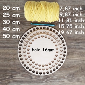 Wooden round bottoms for Craft DIY, Wood crochet base, Crochet basket bottom, knitting bottom, Wooden base with 16mm hole image 1