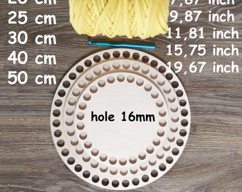 Wooden round bottoms for Craft DIY, Wood crochet base, Crochet basket bottom, knitting bottom, Wooden base with 16mm hole