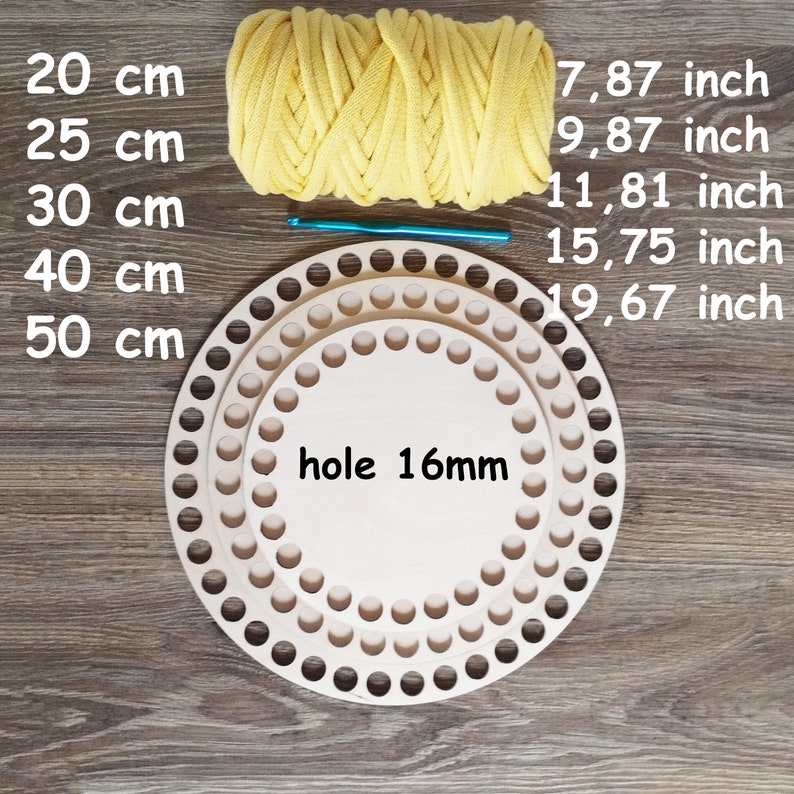 Wooden round bottoms for Craft DIY, Wood crochet base, Crochet basket bottom, knitting bottom, Wooden base with 16mm hole image 1