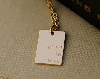 Called to Serve LDS Missionary Necklace, Sister Missionary Gift, Latter Day Saint Mission Jewelry, Christian Jewelry, Missionary Gift Idea