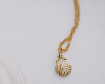 Sea Shell Necklace, Gold Filled Beach Jewelry, Trendy Summer Beach Jewelry, Ocean Summer Jewelry, Cute Summer Necklace