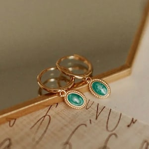 Turquoise Hoops in Gold and Silver, Gold Filled Jewelry, Sterling Silver Jewelry, Women's Unique Earrings, Classy Design, Popular Right Now
