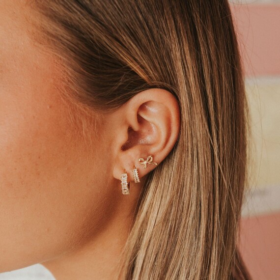 Ella Bow Studs Women s Trendy Earrings Gold Bow Jewelry Silver Dainty Bow Earrings Girls Tiny Stud Earrings Gifts for Her Cute Studs Etsy