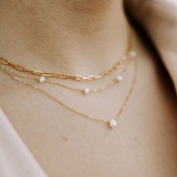 Handmade Gold Layered Choker Necklace With Artificial Pearl Elegant And  Delicate Chain For Women Affordable Wholesale Drop Shipping From Qimoshi,  $21.95