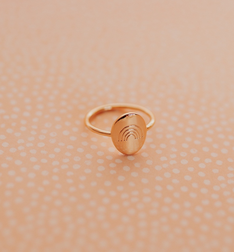 Rainbow Ring 18k Gold Plated, Spring Ring, Summer Ring, Gold Ring, Cute Ring, Rainbow image 1