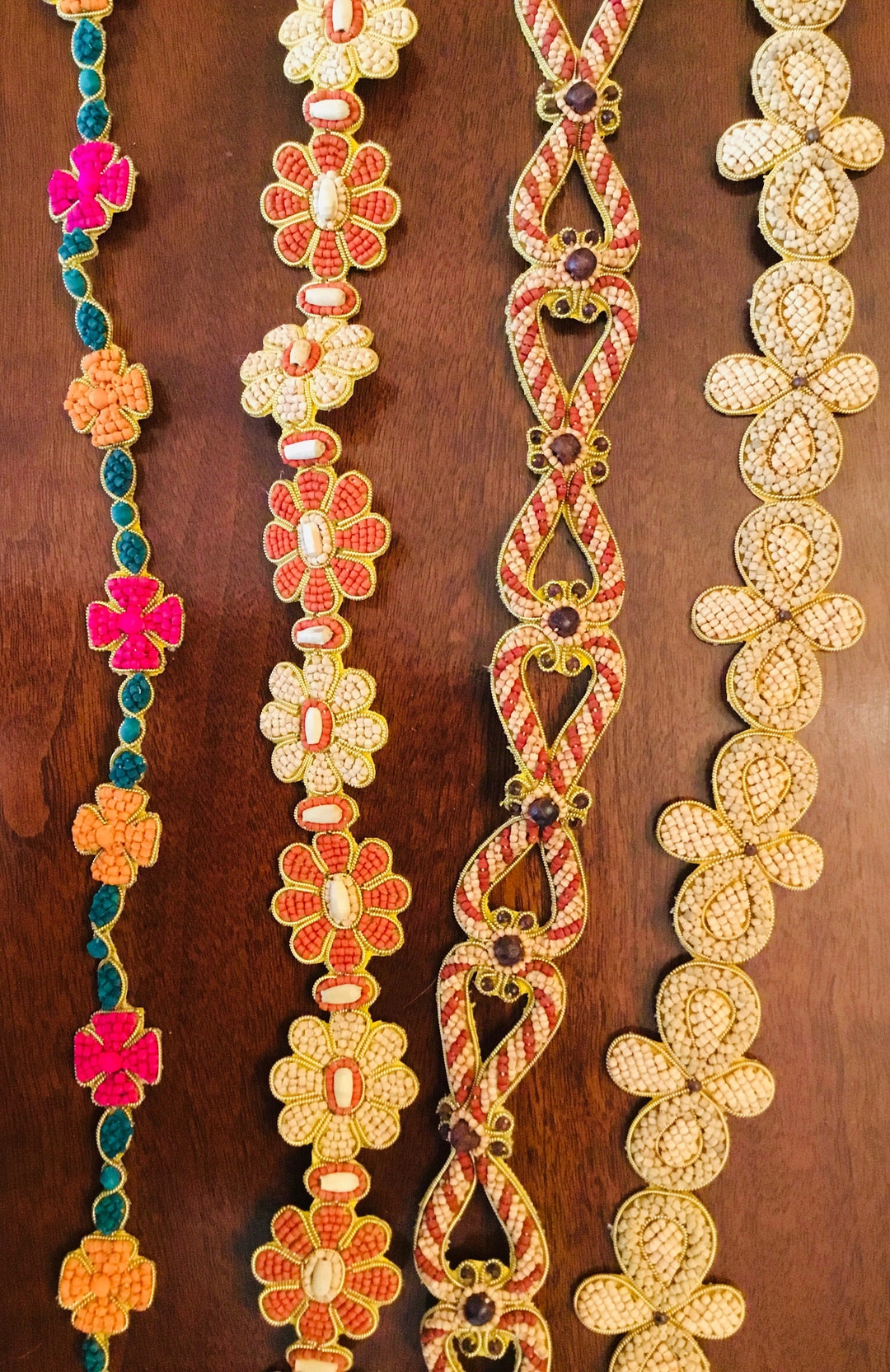 Wood Bead Trim. Natural Handmade Wood Trims 4 Yards Etsy